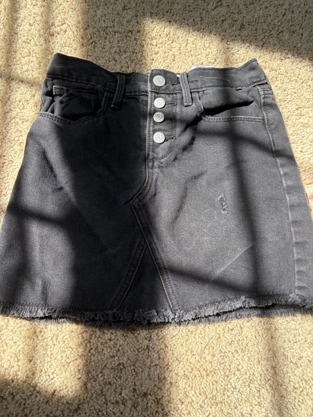 Old Navy Black Button-Front Mini Skirt